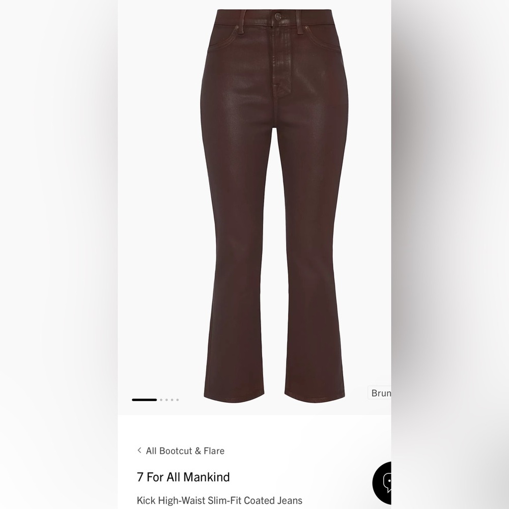 7 For All Mankind Brown Coated Jeans